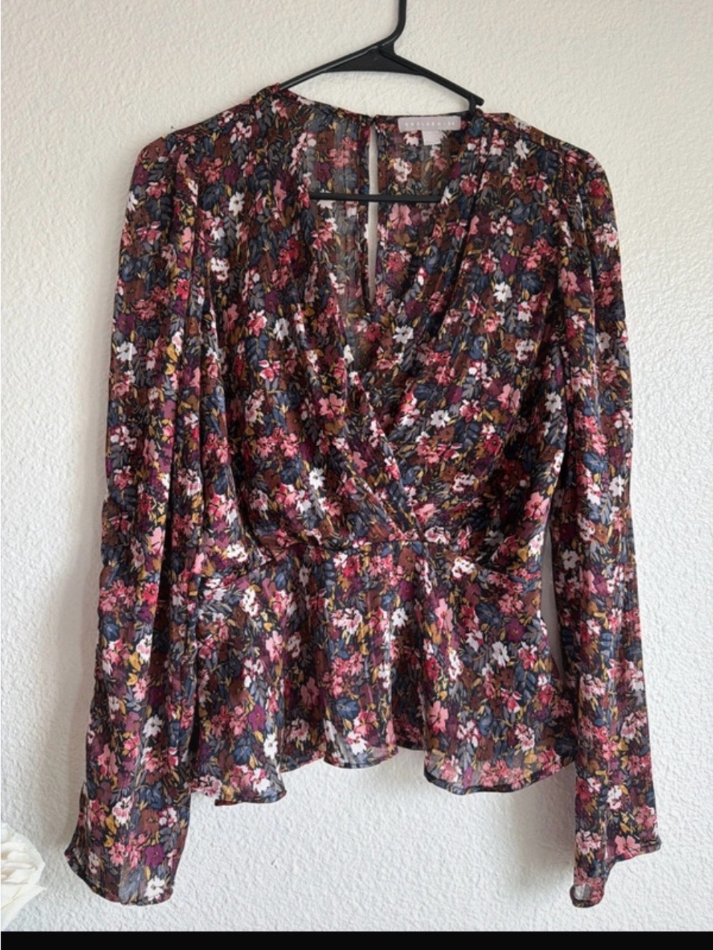 Floral V-Neck Peplum Blouse